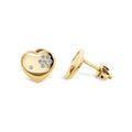 9ct Yellow Gold Heart Earrings Set With Cubic Zirconia