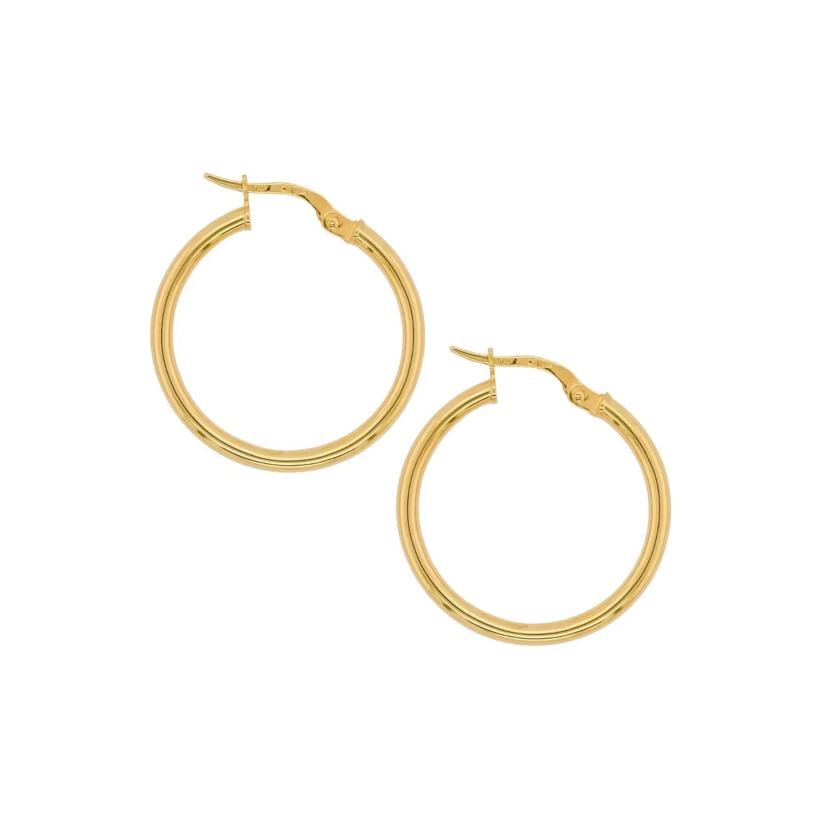 9ct Yellow Gold Italain Hoop Earrings