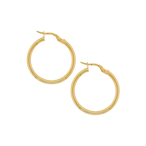 9ct Yellow Gold Italain Hoop Earrings