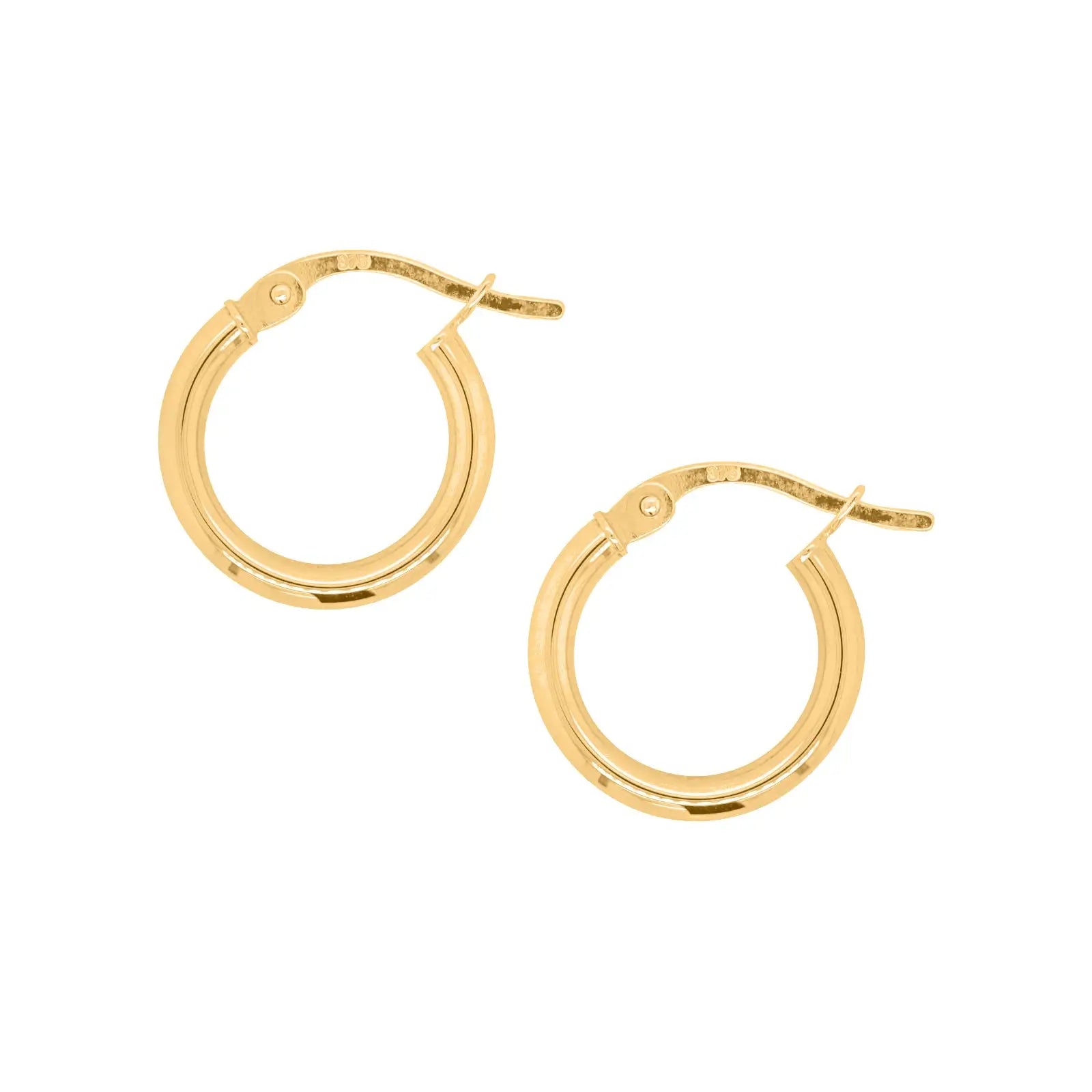 9ct Yellow Gold Italian Hoop Earrings