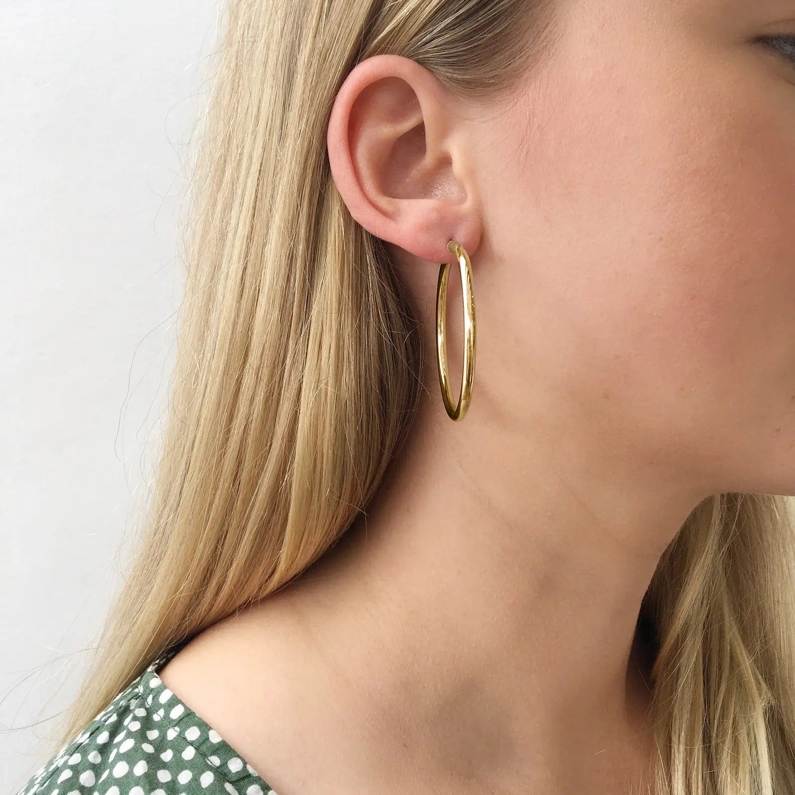 9ct Yellow Gold Italian Hoop Earrings