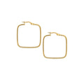9ct Yellow Gold Italian Square Hoop Earrings