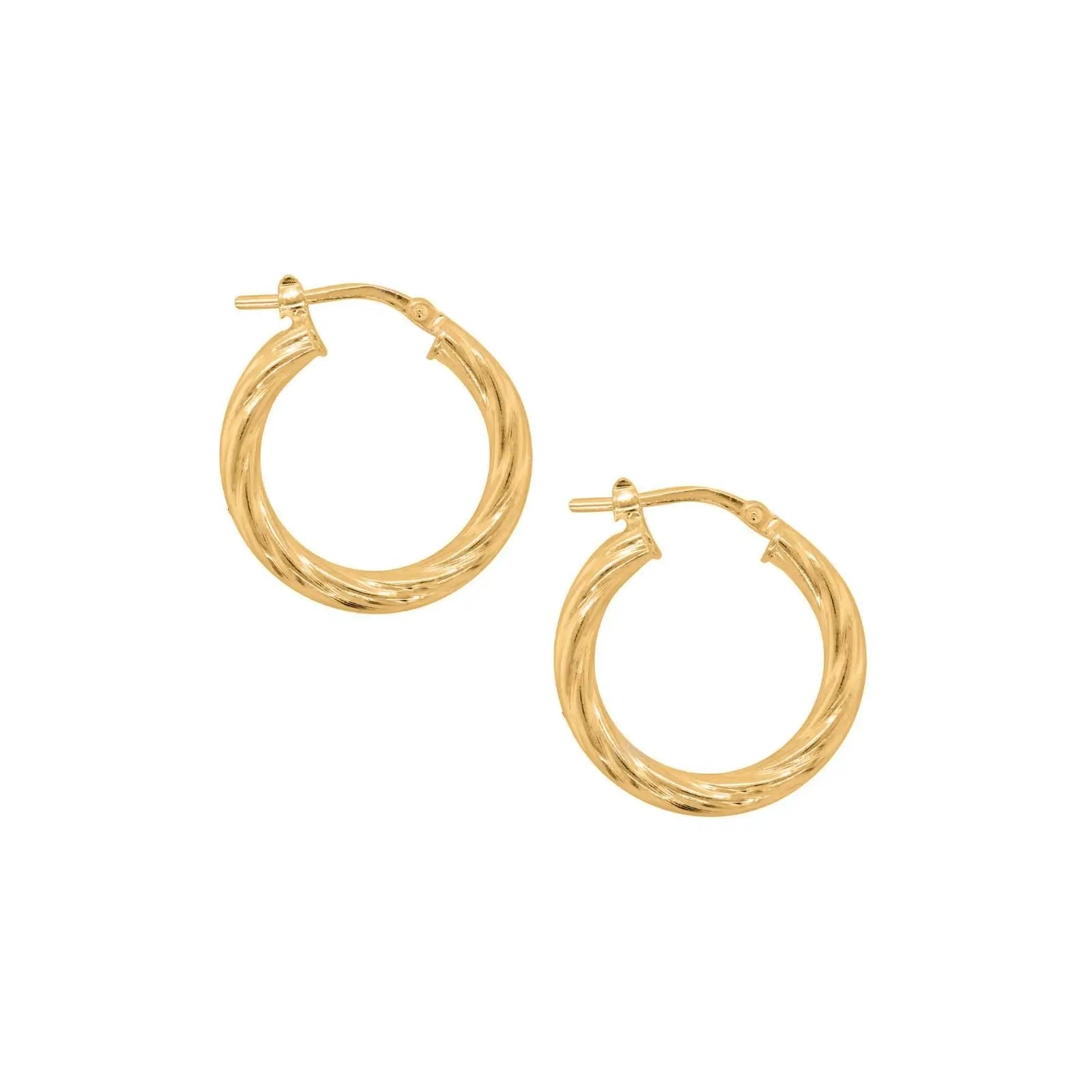 9ct Yellow Gold Italian Twist Hoops
