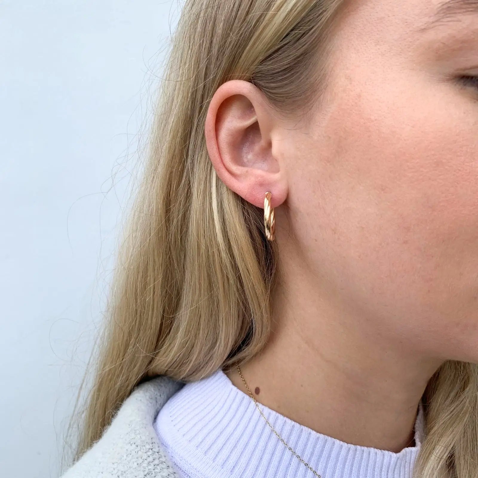 9ct Yellow Gold Italian Twist Hoops