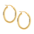 9ct Yellow Gold Large Flat Oval Hoop Earrings