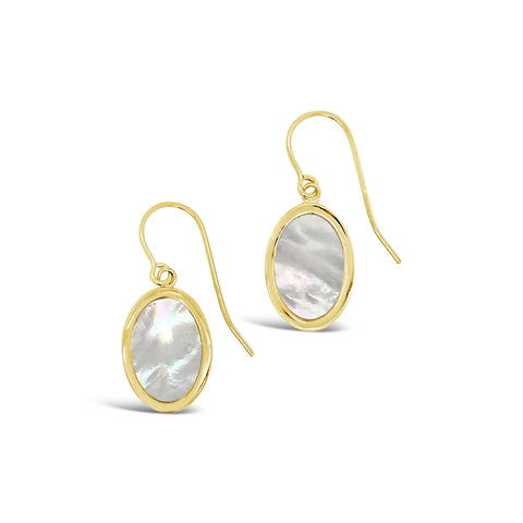 9ct Yellow Gold Mother Of Pearl Hook Earrings