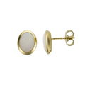 9ct Yellow Gold Oval Opal Stud Earrings