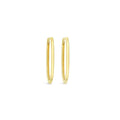 9ct Yellow Gold Paperclip Oval Huggie Earrings