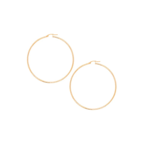 9ct Yellow Gold Plain Italian Hoop Earrings