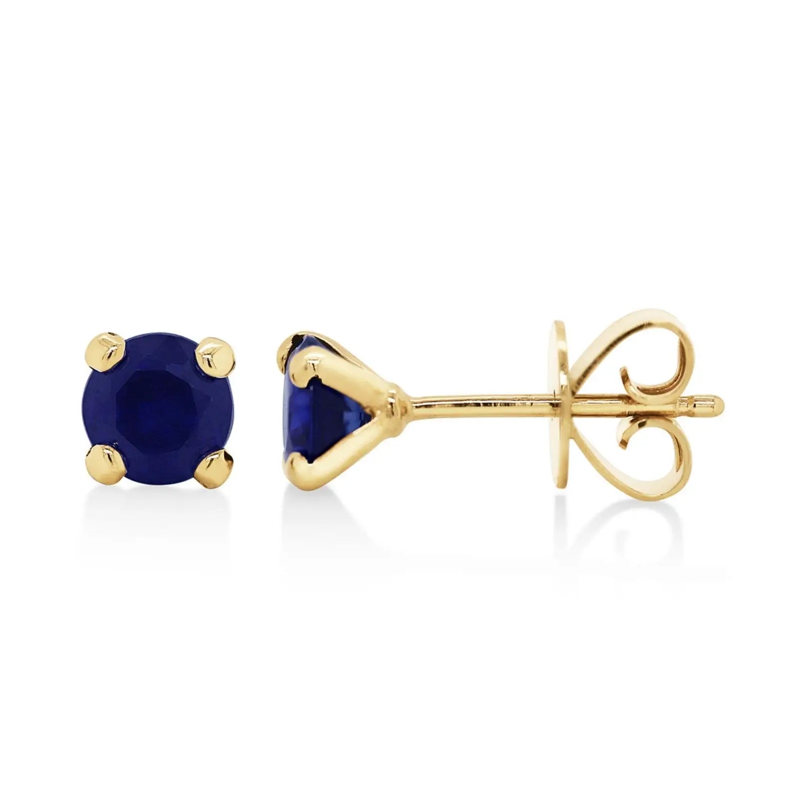 9ct Yellow Gold Sapphire Stud Earrings