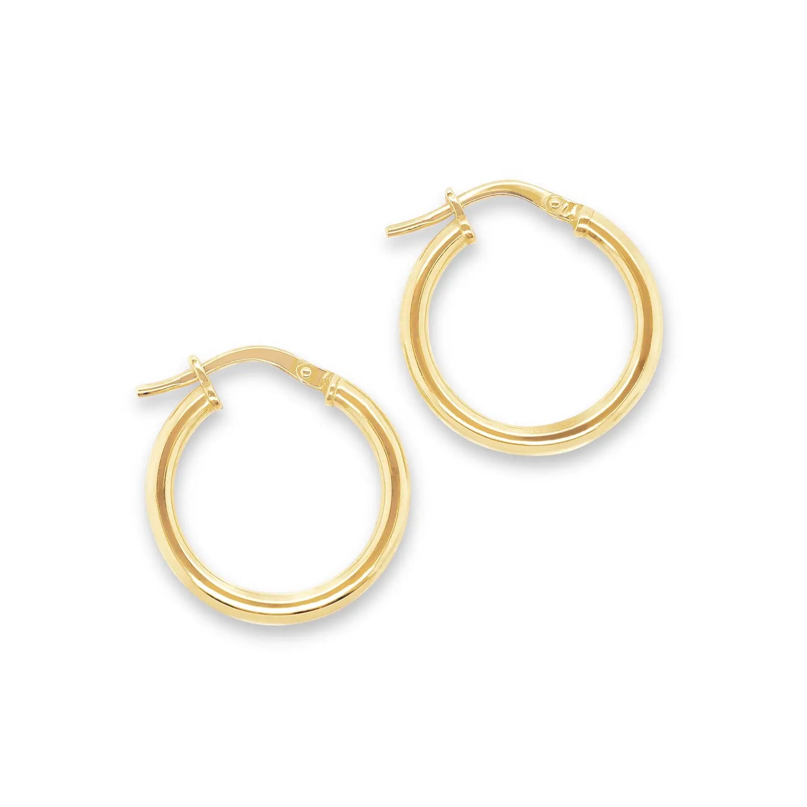 9ct Yellow Gold Silver Filled Round Hoops