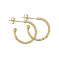9ct Yellow Gold Stud Half Hoop Twist Earrings