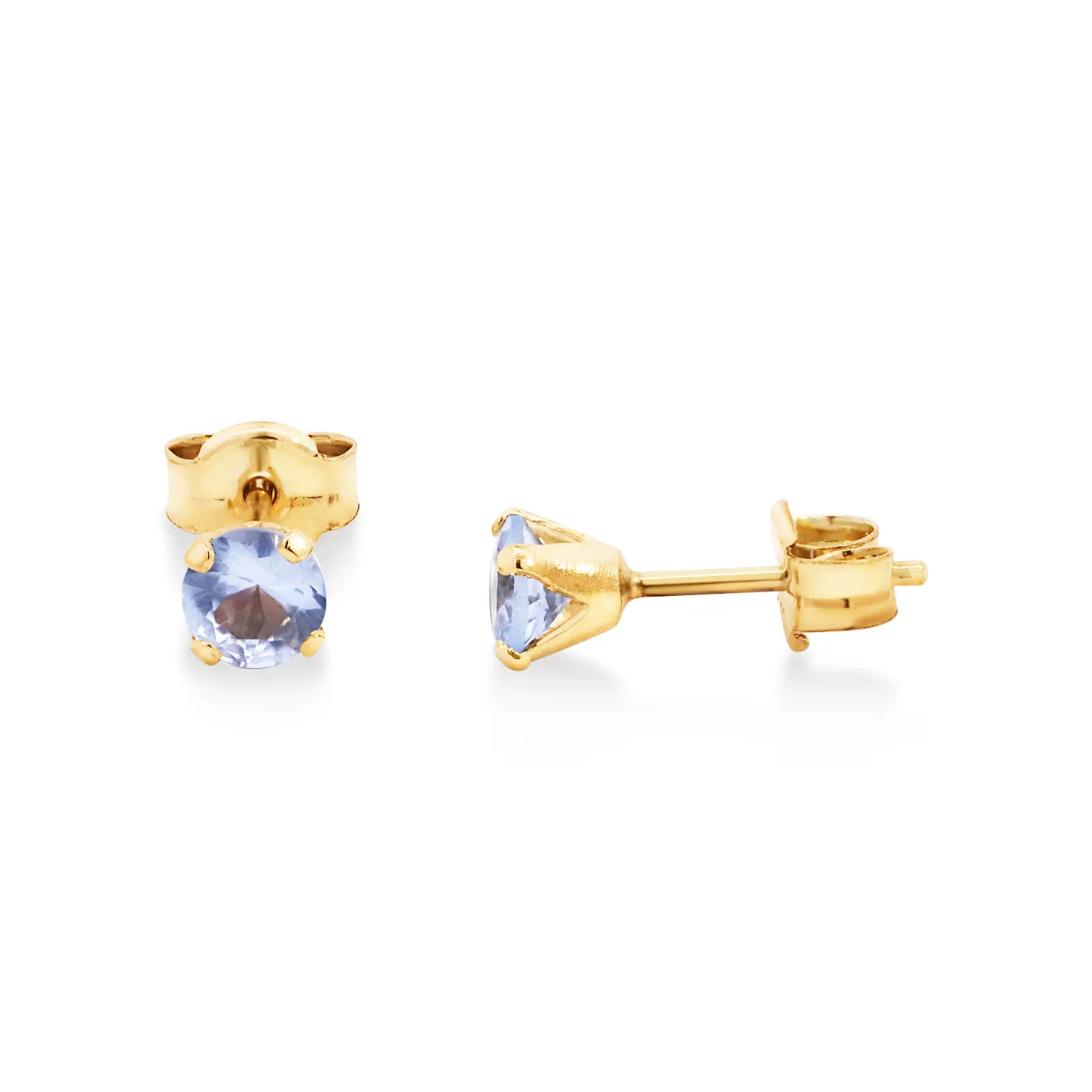 9ct Yellow Gold Synthetic Aquamarine Studs