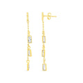 9ct Yellow Gold Triple Cubic Zirconia Drop Earrings