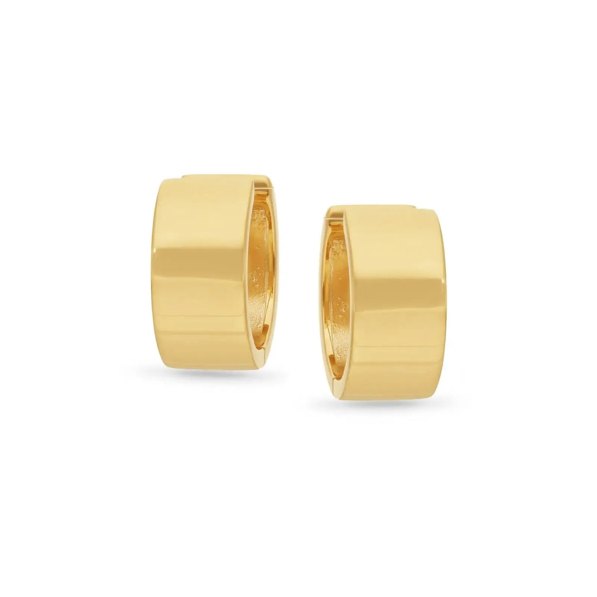 9ct Yellow Gold Wide Huggie Earrings