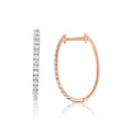 9ct Rose Gold Diamond Set Oval Huggies