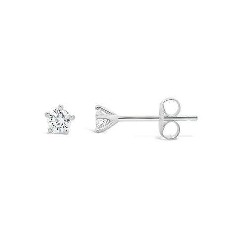 9ct White Gold 0.21ct Brilliant Cut Diamond Studs