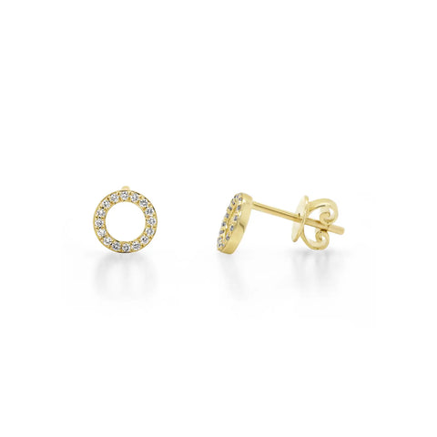 9ct Yellow Gold Circle Diamond Studs