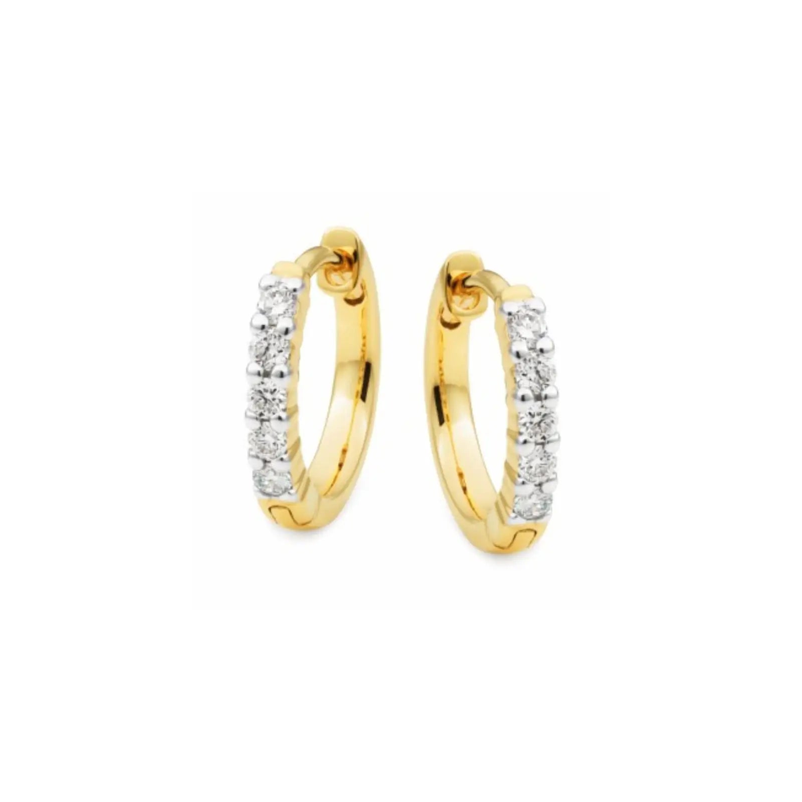 9ct Yellow Gold Lab Grown Diamond Huggie Earrings