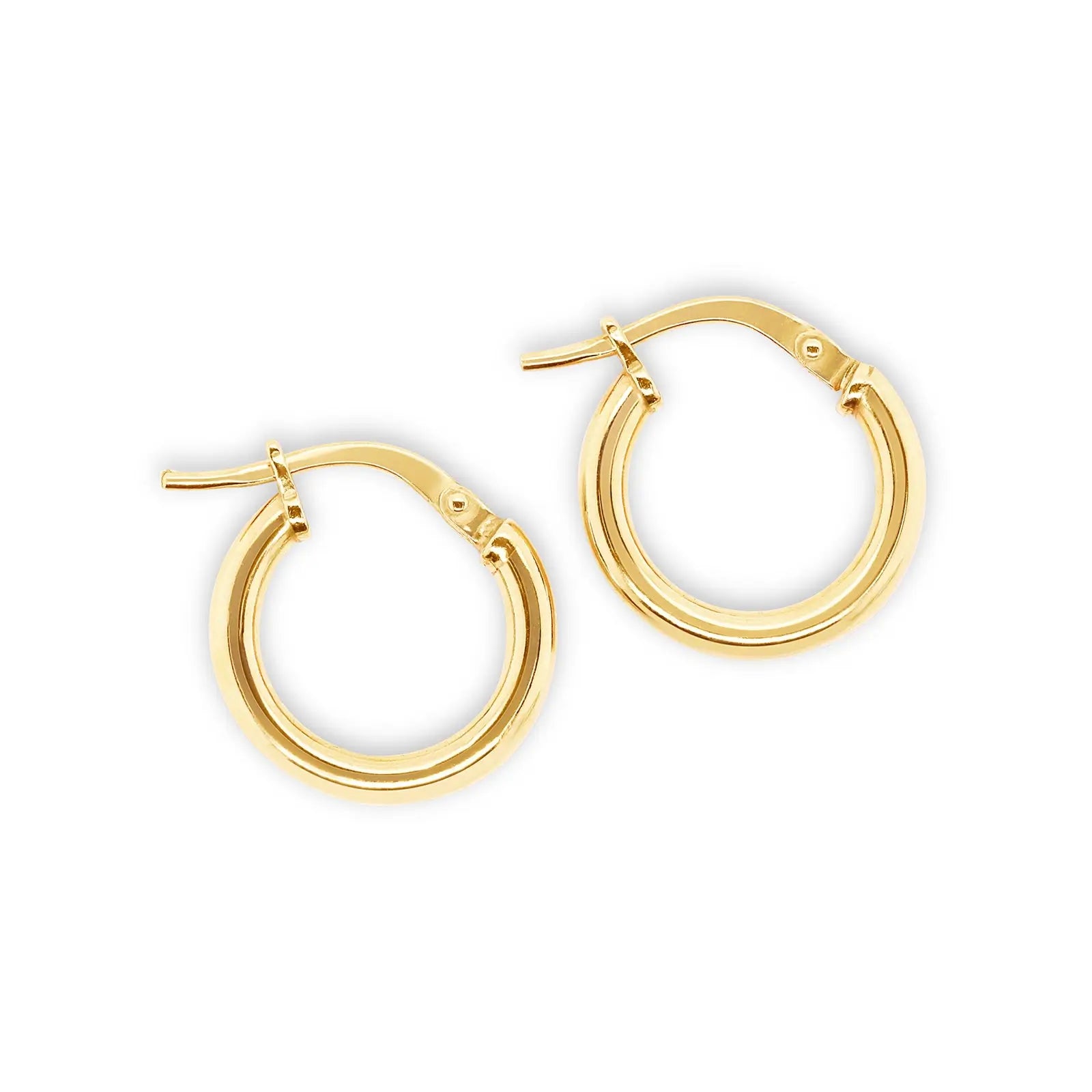 9ct Yellow Gold Silver Filled Hoops