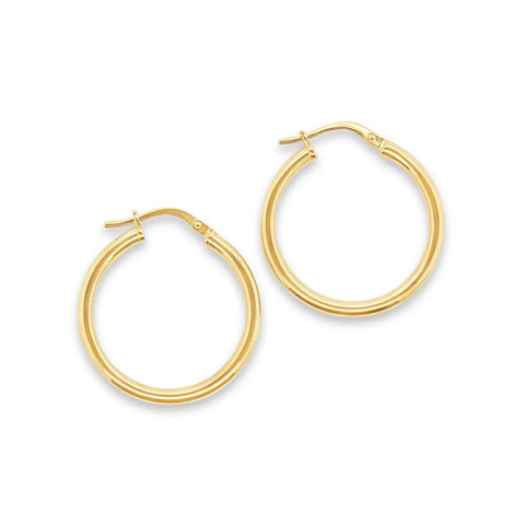 9ct Yellow Gold Silver Filled Round Hoop
