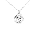 Sterling Silver Aquarius Round Cut Out Zodiac Pendant