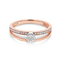 0.24ct Round Natural Diamond Split Band Ring