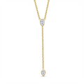 9ct Yellow Gold Double Pear Lab Grown Diamond Necklace