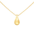9ct Yellow Gold Small Puff Teardrop Pendant On A 45cm Cable Chain