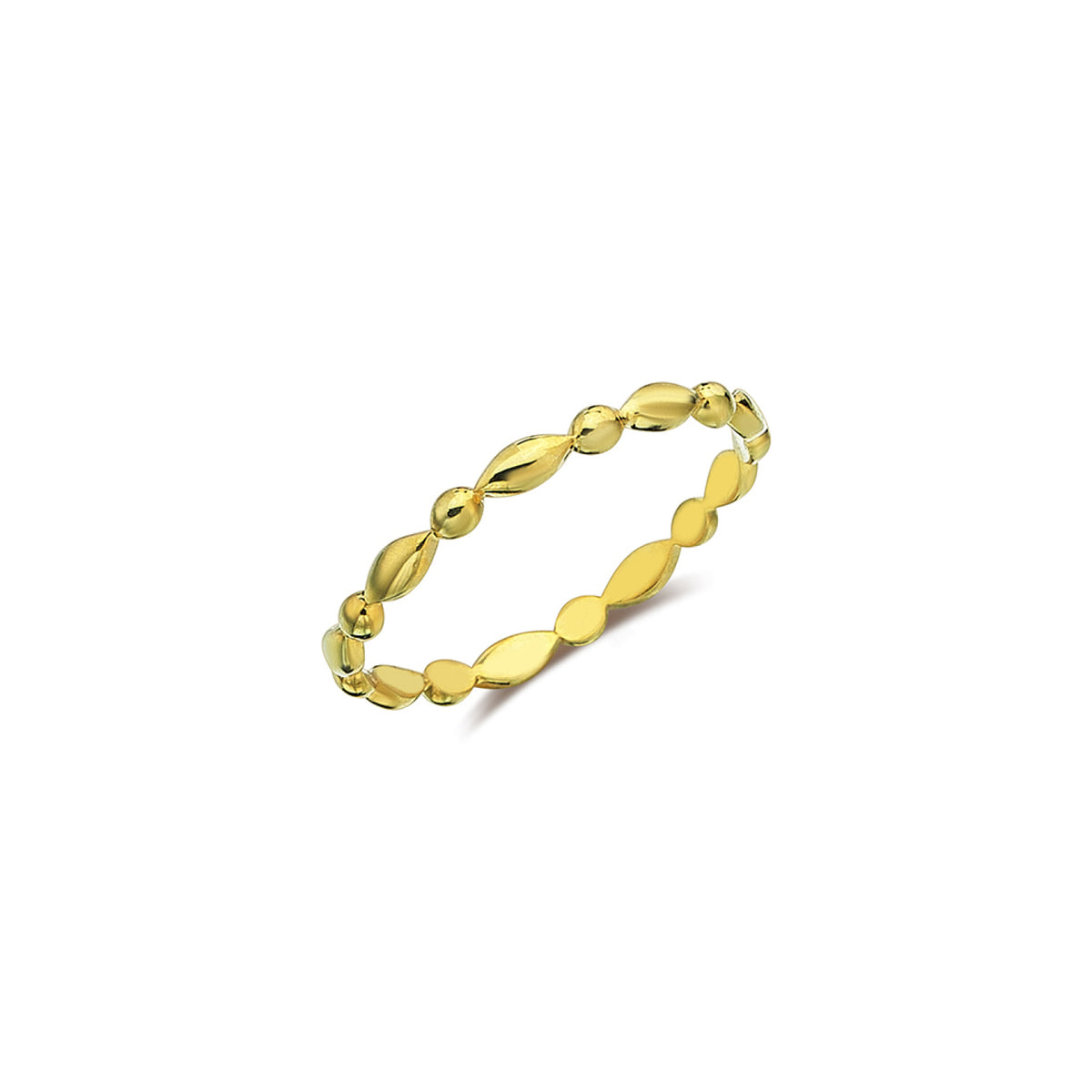 9ct Yellow Gold Patterend Stacker Ring