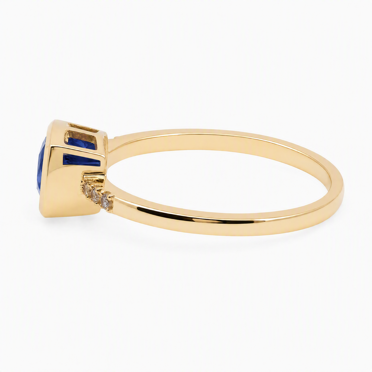9ct Yellow Gold Tanzanite & Lab Grown Diamond Dress Ring