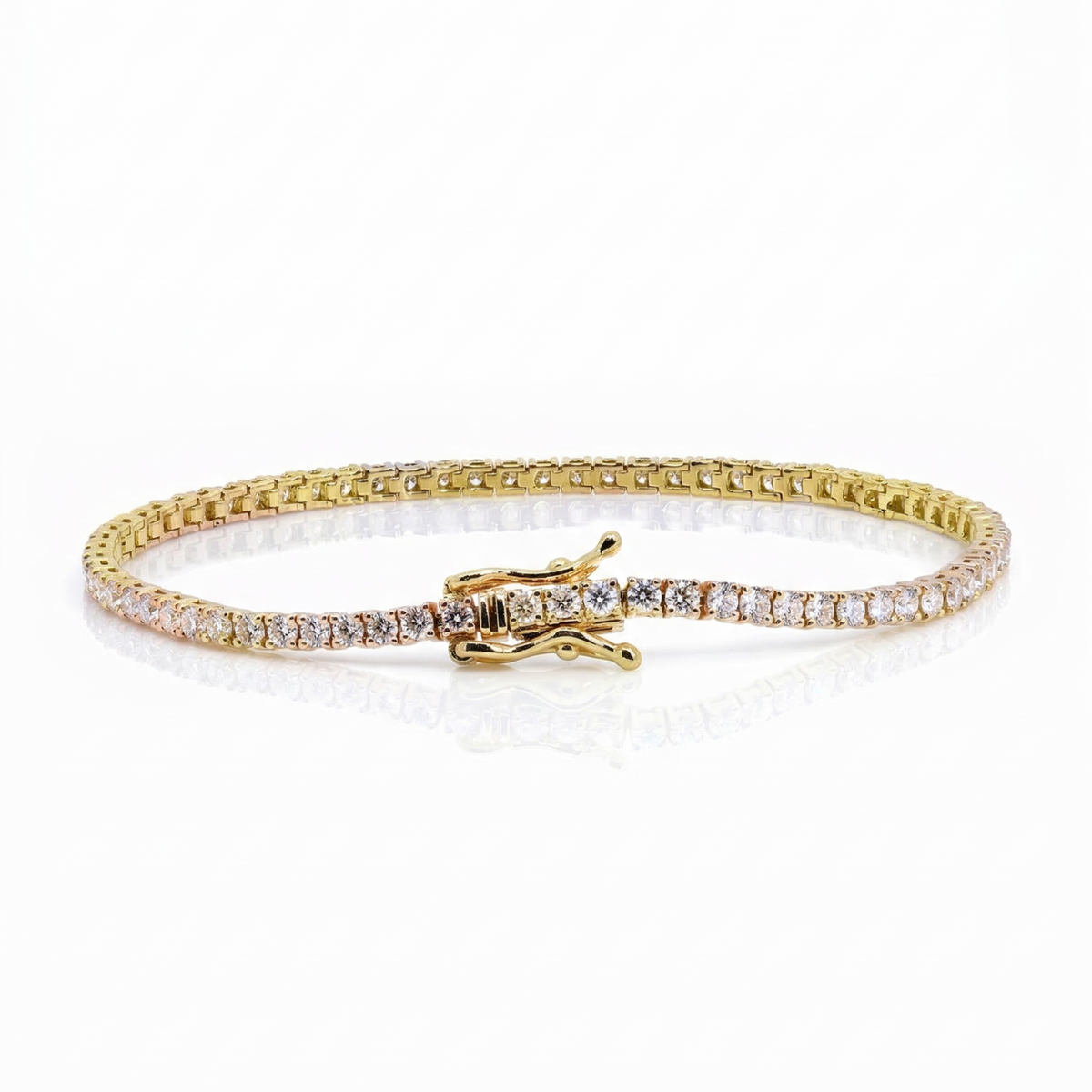 9ct Yellow Gold 3.00ct Lab Grown Diamond Tennis Bracelet