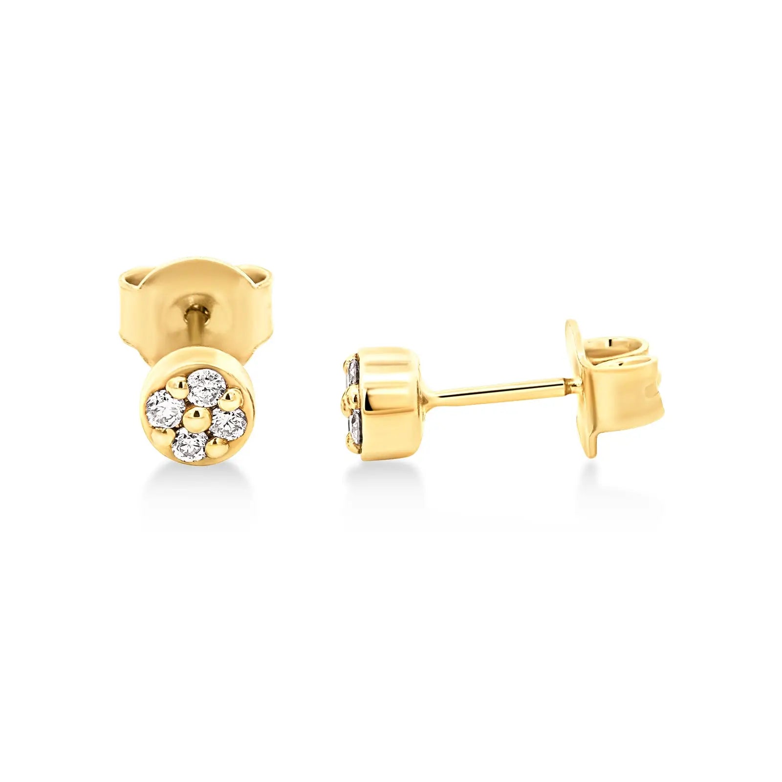 Dreamtime 9ct Yellow Gold Australian Diamond Station Studs
