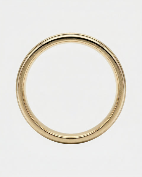 Men's 9ct Yellow Gold And Titanium Geometric Patterned Wedding Ring - alternate view