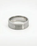 Men's Sterling Silver Concave Brushed Wedding Ring