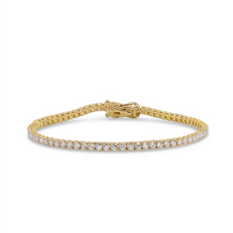 9ct Yellow Gold 3.00ct Lab Grown Diamond Tennis Bracelet