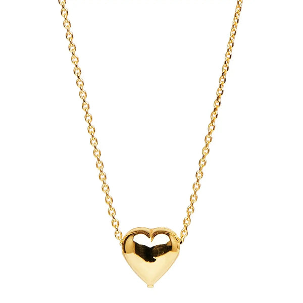 Najo Gold Plated Amore Puff Heart Necklace