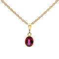 9ct Yellow Gold Oval Rhodolite Garnet Pendant