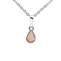 Sterling Silver Solid Pear Shape White Opal Pendant