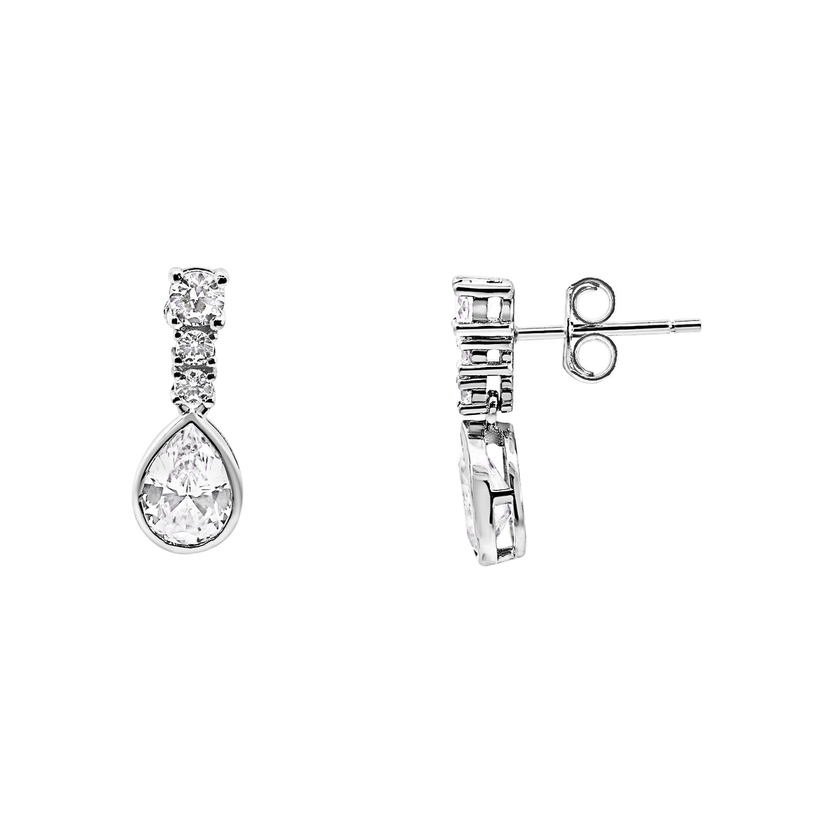 Sterling Silver Cubic Zirconia Drop Earrings