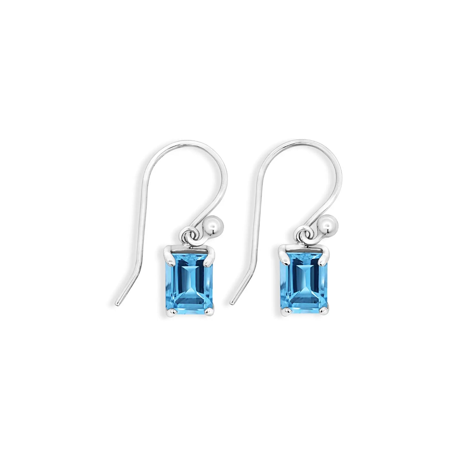 Sterling Silver Blue Topaz Drop Earrings