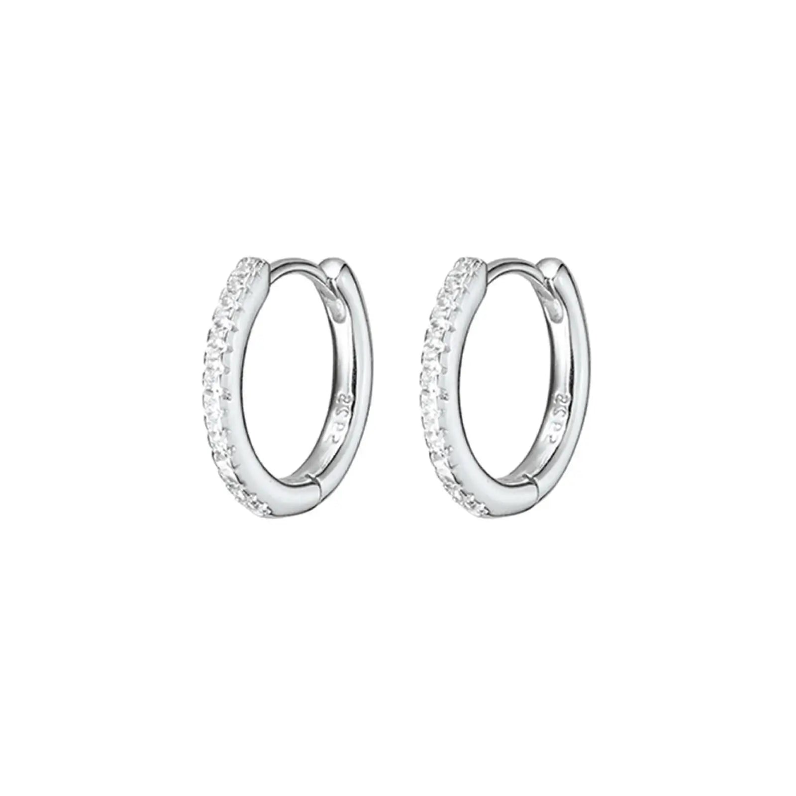 Sterling Silver CZ Huggie Earrings
