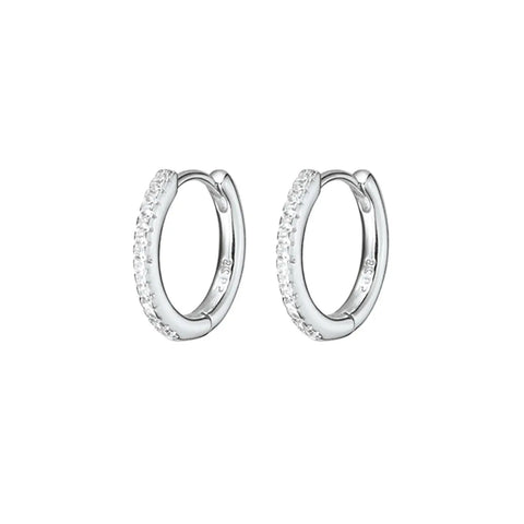 Sterling Silver CZ Huggie Earrings