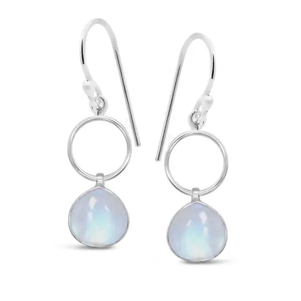 Sterling Silver Double Drop Moonstone Earrings