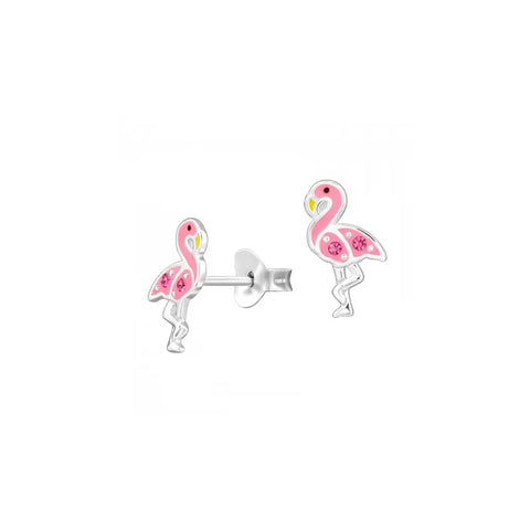 Sterling Silver Pink Flamingo Earrings