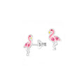 Sterling Silver Pink Flamingo Earrings