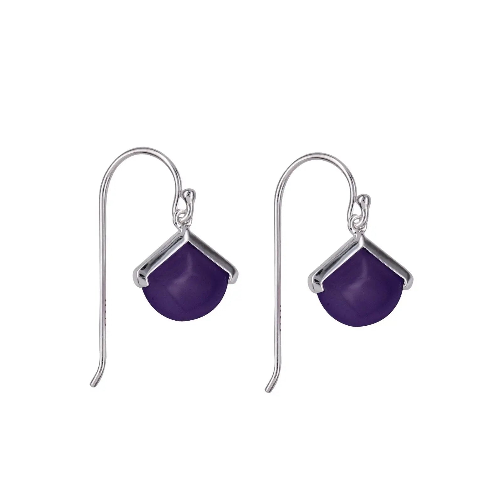 Sterling Silver Purple Obsidian Hook Earrings