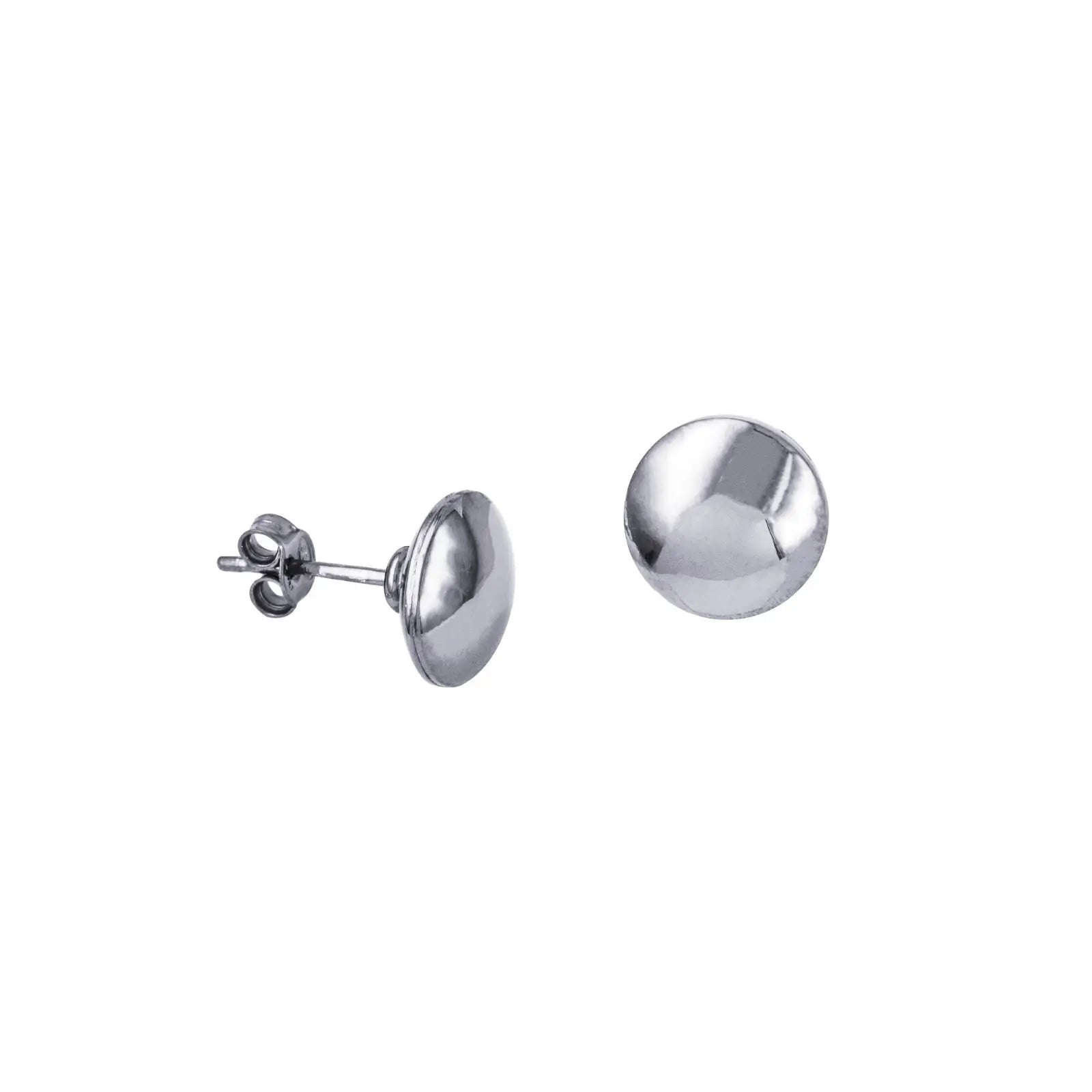 Sterling Silver Round Button Polished Studs