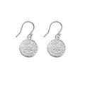 Sterling Silver Round Star And Swirl Patterned Hook Earrings