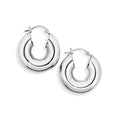 Sterling Silver Wide Plain Hoop Earrings